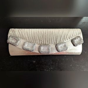 Metallic Baguette-Accent Clutch